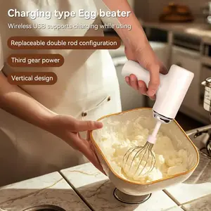 Electric Hand Mixer, Household Mini Cordless Whisk for Beating Eggs, Whipping Cream, and Baking Cakes.