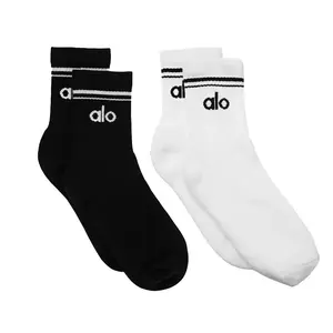 Unisex Half-Crew Throwback Sock - Black/White