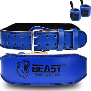 Weight Lifting Belt 4inch Leather Belt With Free Wrap - Foam Padded Back Support Gym Belt for Bodybuilding Squat Deadlift Weight Belt, Weightlifting Belt Men Women