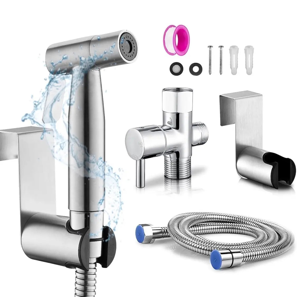 Personal Feminine Hygiene Handheld Bidet Sprayer for Toilet Hose - Stainless Steel Baby Diaper Sprayer Muslim Shower Jet