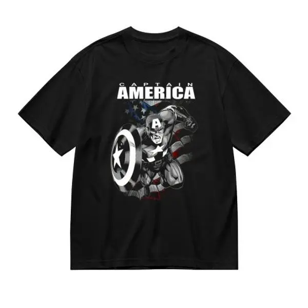 Marvel Captain America Graphic T Shirt Soft Cotton Oversized Streetwear Style With The Legendary Shield Bearing Super Soldier Casual Summer Top