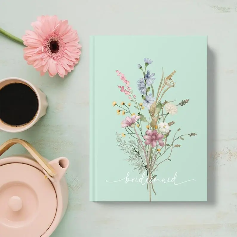 Personalized Wildflower Hardcover Journal, Back to School Gift, Custom Floral Notebook, Matte Writing Journal, Cute School Diary