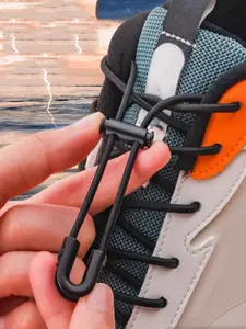 Unisex Sport Shoe Laces with Elastic Buckle, No-Tie Design, Non-Slip Round Shoelaces, Perfect for Men and Women, Durable and Comfortable