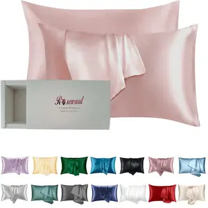 Oeko-TEX Certified Pink Silk Pillowcase for Sleeping Women Made in USA, 22 Momme Real Mulberry Silk Pillow Cases with Zipper, 100% Organic Silk