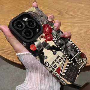 Creative Movie Scene Clip Pattern Phone Case, Full Body Shockproof Phone Protective Cover, Fashion Phone Accessories Compatible with iPhone 16 15 14 13 12 11 Series, Casing
