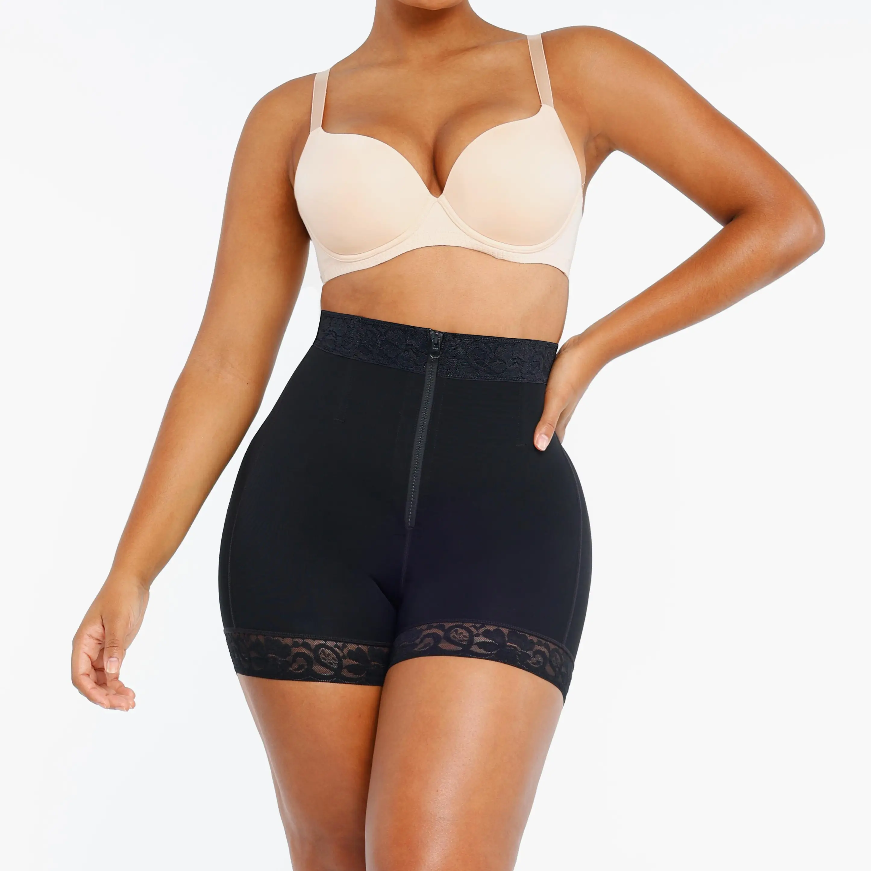 Shapellx Butt Lifter Shapewear Tummy Control Shorts For Women Waist Cincher With Zipper Closure Womenswear Lace Shaper Slim Creator