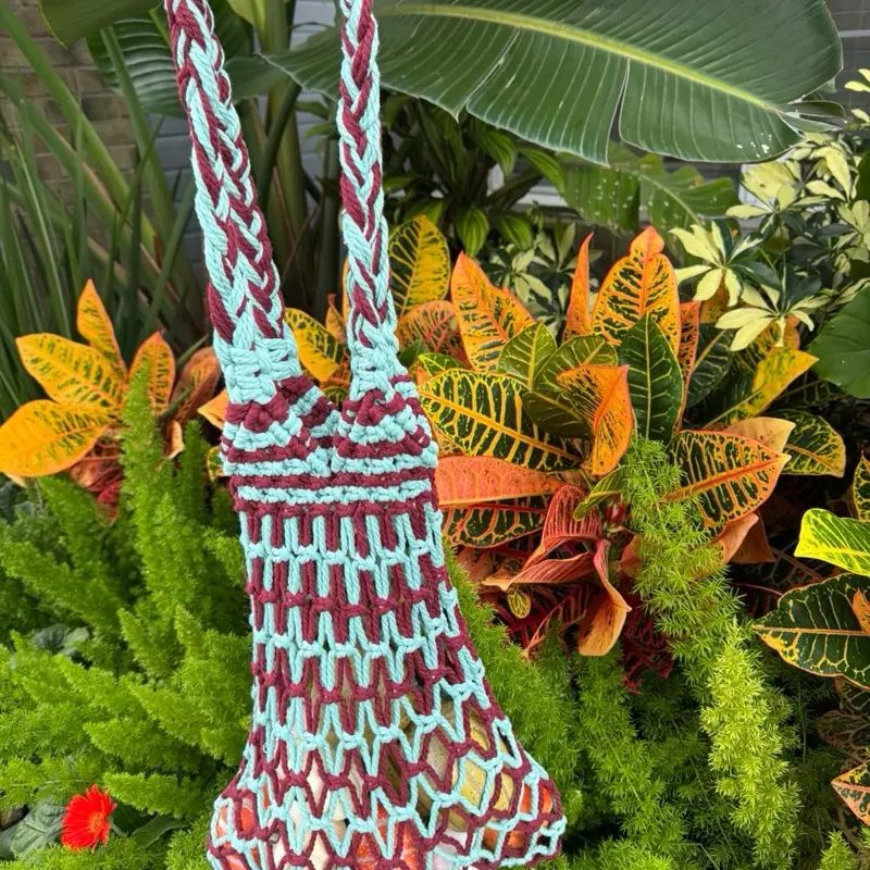 Market Bag - Handmade Net Bag - Macrame Bag with Vibrant Colors and Durable Design for Everyday Use