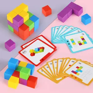 Colorful Magic Cube Puzzle Toy Blocks, Space Logic Thinking Training Game, Educational Concentration Training Toy for Kids