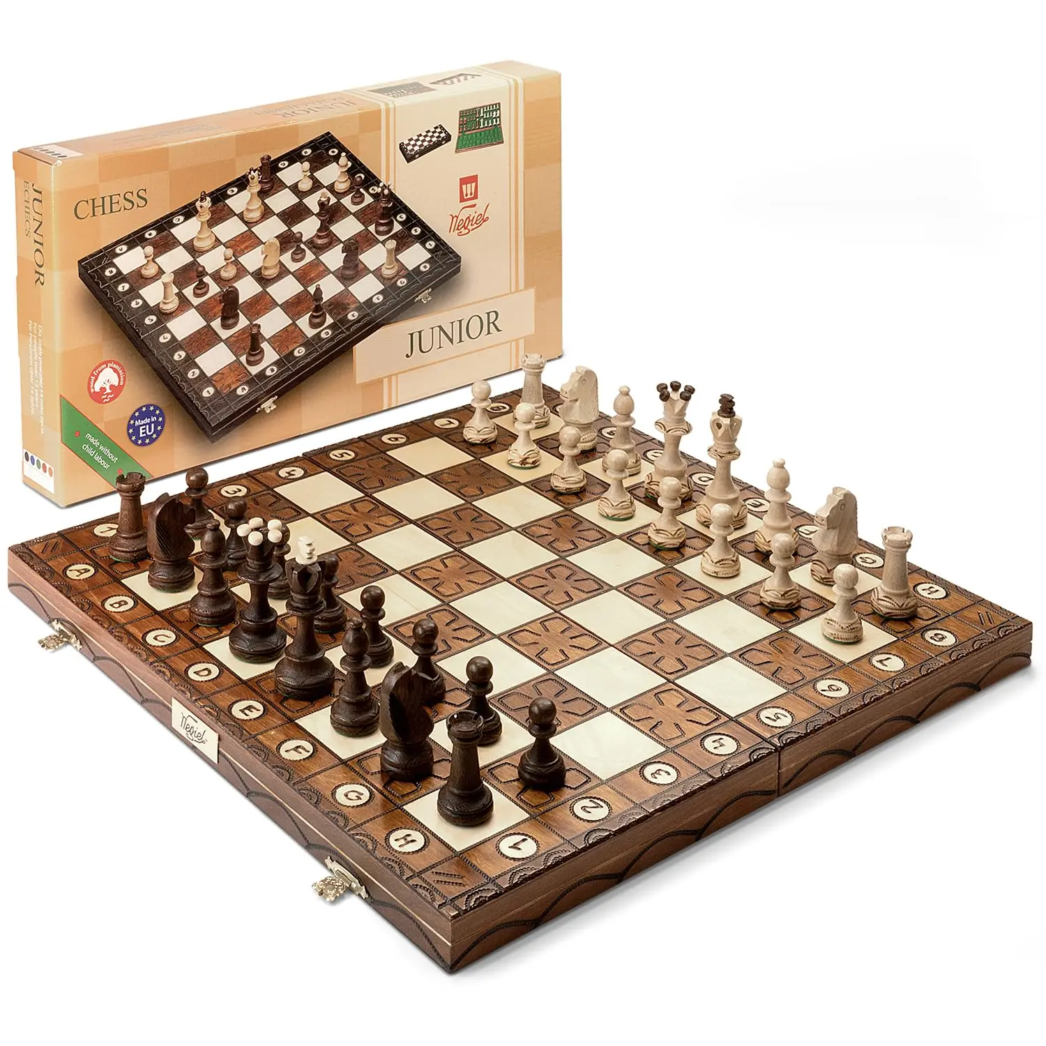Wegiel Handmade Wooden Chess Set for Adults and Kids - Luxury European Chess Set, Handcrafted from Premium Wood