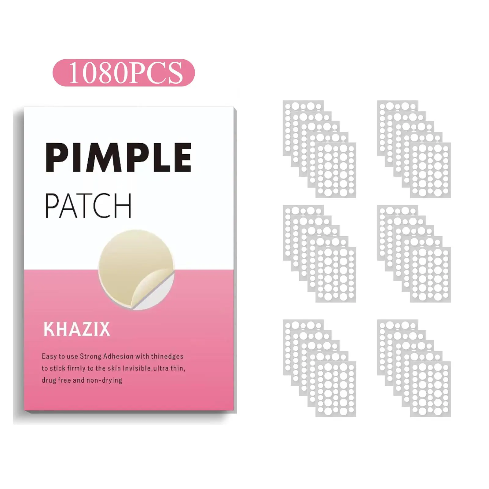 Invisible Acne Patches, 1080pcs/box Invisible Acne Covering Patches, Facial Pimple Zits Covering Patches, Skin Care Products, Christmas Gift