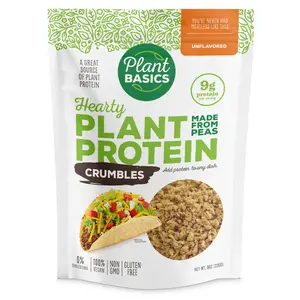 Plant Basics - Hearty Plant Protein - Unflavored Crumbles - Textured Vegetable Protein, Gluten Free, Non-GMO, Kosher, 100% Plant-Based, Vegan, Meat Alternative, Made from Peas