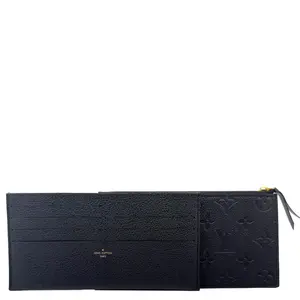 Pre-owned Louis Vuitton Monogram Empreinte Leather Insert Card Holder Black