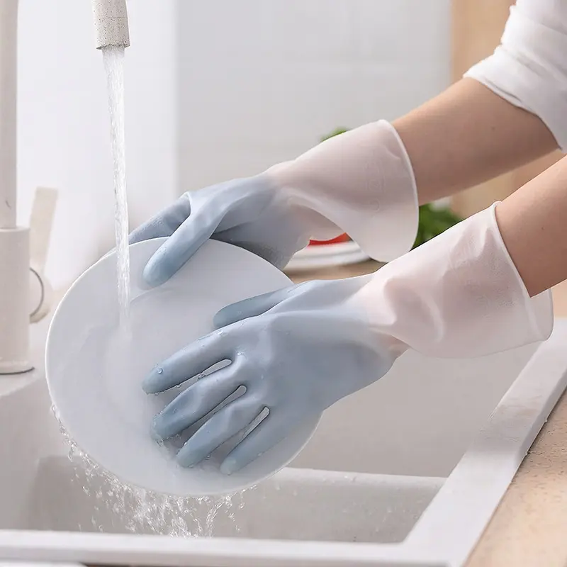 Kitchen Rubber Cleaning Gloves | Waterproof, Non-Slip Grip, Reusable, Suitable for Dishwashing & Household Cleaning