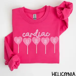 Nurse Valentine Gift Sweatshirt Cardiac Room RN Sweatshirt Sweethearts Heart Love Sweater Nursing Nicu Labor Peds Gift Lollipop