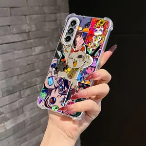 Fantasy Anime DAN DA DAN-S Cute Cartoon Cat Phone Case Suitable for Samsung Galaxy A56, A26, A36, A55, A35, A06, A16, A05, A14, A24, A34, A54, A15, A05S, A25, A23, A33, A53, A73 4G/5G - Transparent Soft Back Cover with Drop Protection
