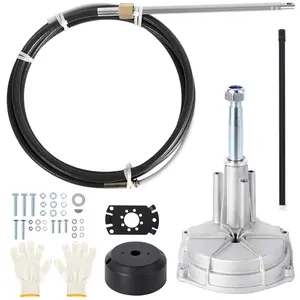 GARVEE Outboard Steering System, 14 Feet Cable Outboard Steering Kit 3/4" Standard Tapered Shaft  for Yachts, Fishing Boats and Waterborne Vehicles - No Steering Wheel