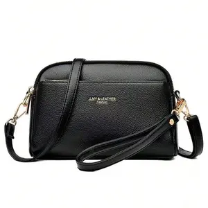 Vintage Litchi Embossed Crossbody Bag, Retro PU Leather Shoulder Bag with Adjustable Strap Handbag Women Purse Work Bags Everyday for Commuting, Traveling and Daily Use