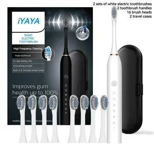 Electric Toothbrush With Brush Heads Set, 2 Sets Waterproof Sonic Toothbrush, USB Rechargeable Toothbrush For Adults