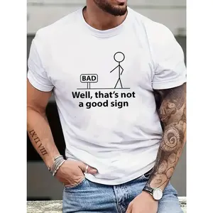 Men's Fashion round Neck T-shirt, Interesting English Printing, Interesting Humor, Can Be Worn in Spring and Summer