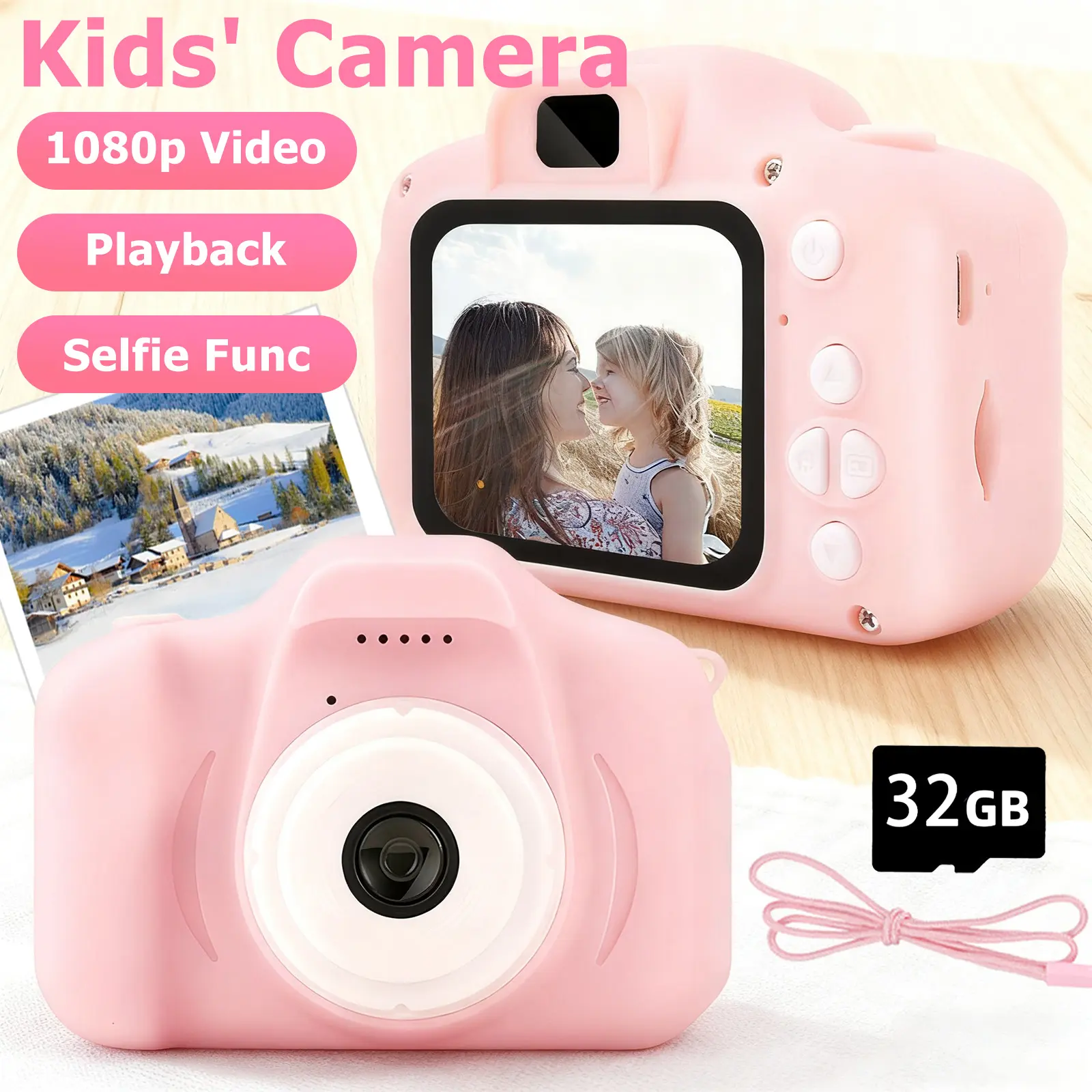 Kids Educational Science & Technology Camera Toy - 32GB SD Card, Game Functions, Portable Size, Lanyard, Batteries, Cells, Unisex 8-10 Years Development Gift (Christmas/Birthday) by Ka Tong Xiang Intelligent Technology Co., Ltd