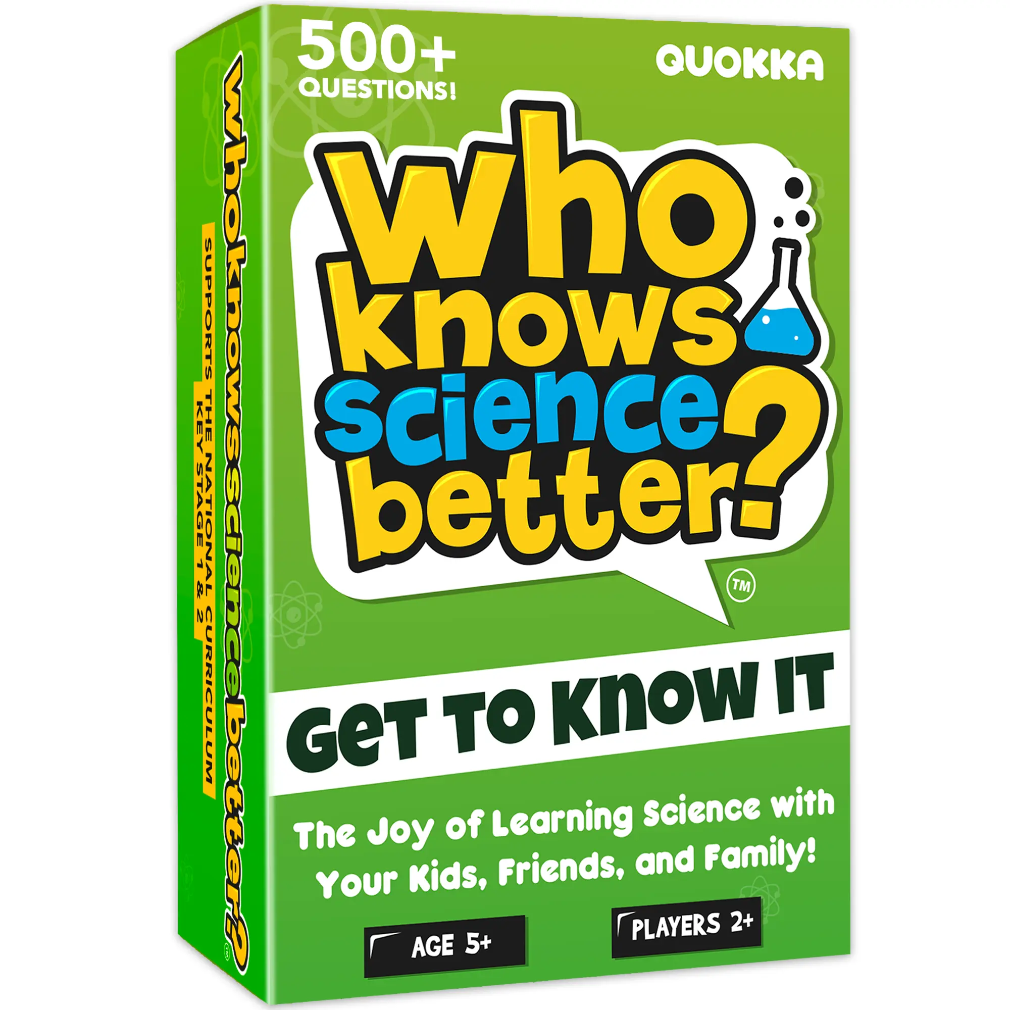QUOKKA Science Trivia Card Game for Kids (Ages 6+), Family Fun Game, 2+ Players, 3x4 Inches Cardboard Cards with Answers, Learning Tool, Screen Time Alternative, Confidence-Boosting Quick Rounds, 3 X 4 Inches