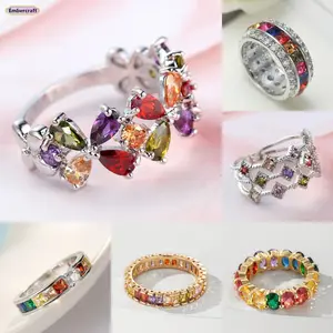 Full Eternity Zircon Ring for Women, Sparkly Cubic Zirconia Band Ring, Minimalist Stackable Single Row Ring, Elegant Jewelry for Daily Wear, Wedding and Gift