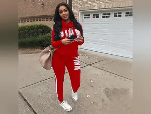 Plus Size Tracksuit Women 2 Piece Set Casual Outfit Pink Letter Print Turtleneck Hoodies Sweatshirt Pants Suit Street Sweat Suit