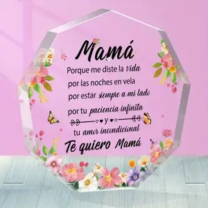 Nefelibata Mexican Idea Madre Paperweight, Acrylic Sign, Acrylic Plaque Decor, Feliz Dia De Las Madres Spanish Card, Hispanic Mom Grandma Birthday Christmas Gift