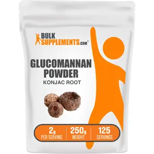 BulkSupplements - Glucomannan Konjac Root Powder - Digestive Support - Gut Health -250g - 2g per Serving