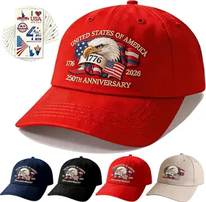 250 Anniversary USA Hat for Men Women,Printed Adjustable Baseball Cap,250th Years Gift for Husband,Veteran