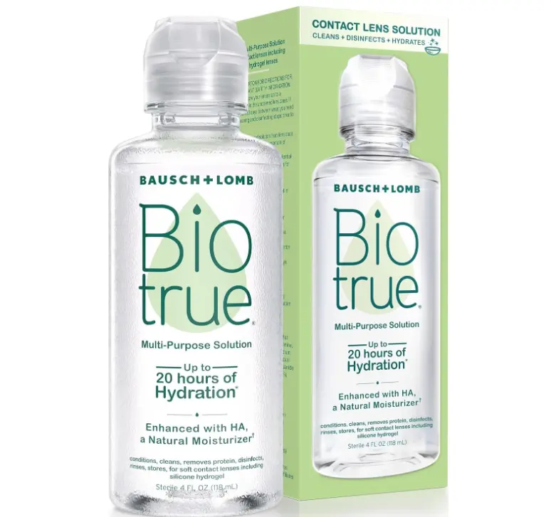 Biotrue Multi-Purpose Contact Lens Solution, 4 Fl Oz, 1 pack | Cleans, disinfects, removes protein build-up, hydrates and stores soft contacts