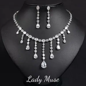 925 Silver Lab-Created ECO Diamond Exquisite Delicate Set Dinner/ Gift