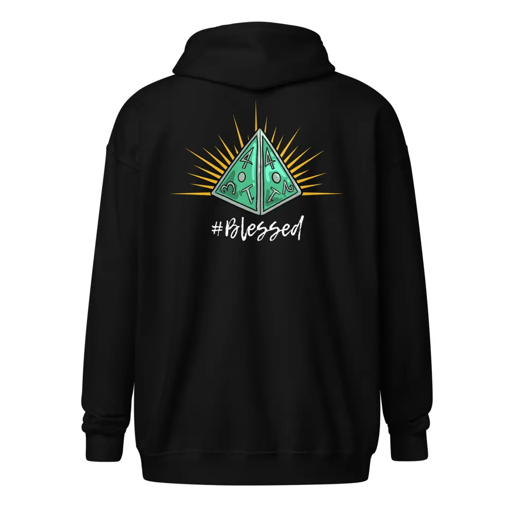 D&D #blessed D4 hoodie D&D Unisex heavy blend zip hoodie Fabric Menswear Soft
