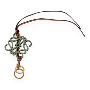 Pre-owned Loewe leather Bag Accessories Green Anagram Charm W26030468