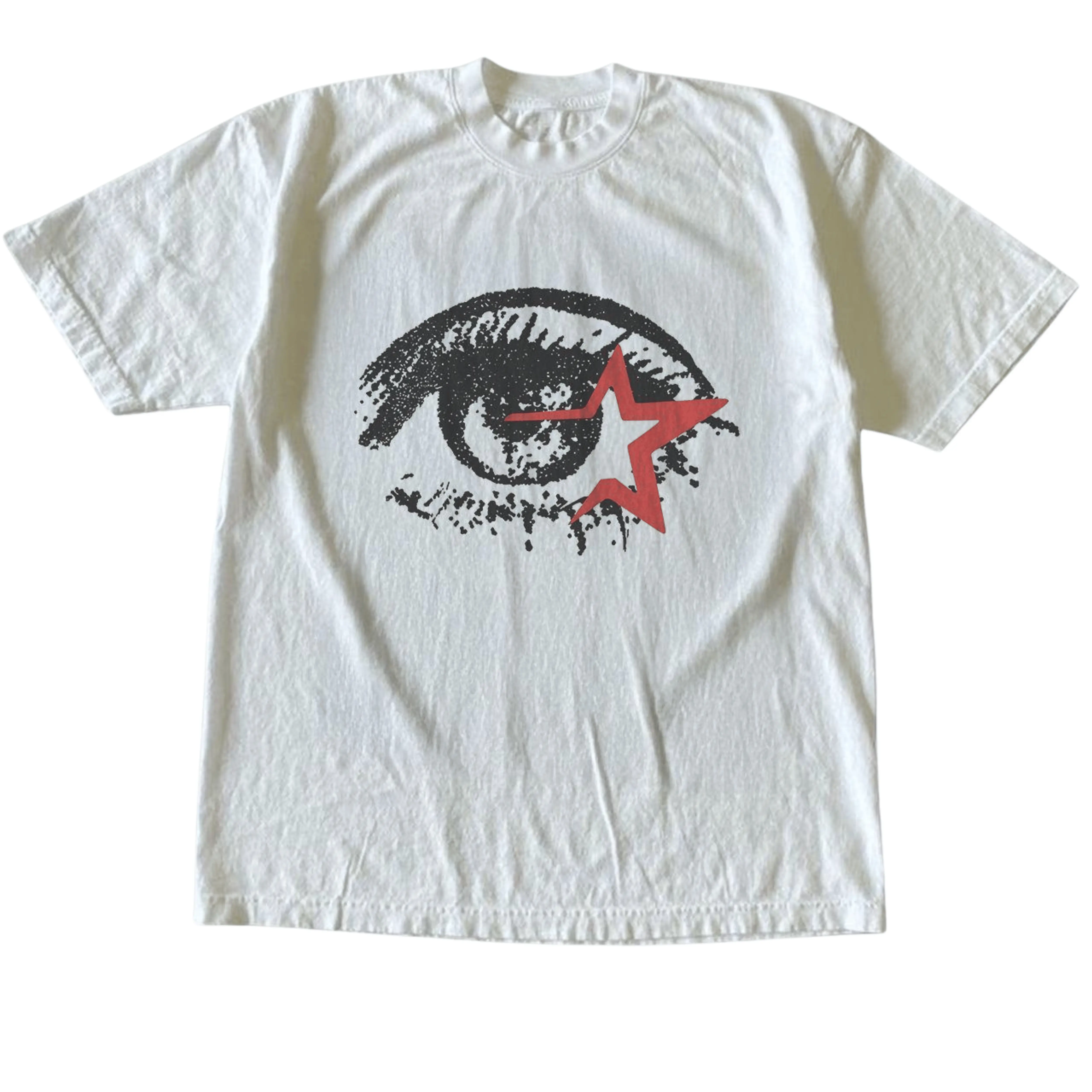 Gildan Men's and Women's T-Shirt, Vintage Style David Bowie Blackstar Eye Graphic Tee, Unisex Casual Top, Glam Rock Music Fan Shirt, Retro Red Star Eye Art Apparel, Matching Couples Outfits, Unique Birthday Present, Premium Cotton
