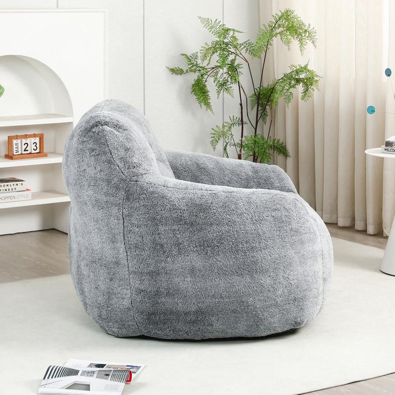 47.3" Jumbo Bean Bag Chair with Arms – Premium High-Density Memory Foam Filled Lounger & Floor Sofa – Removable Washable Cover for Adults/Kids (Non-Slip Bottom, 48H Self-Fluffing,  No Assembly) couch sofa living room