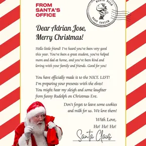 Letter from Santa + Nice List Certificate