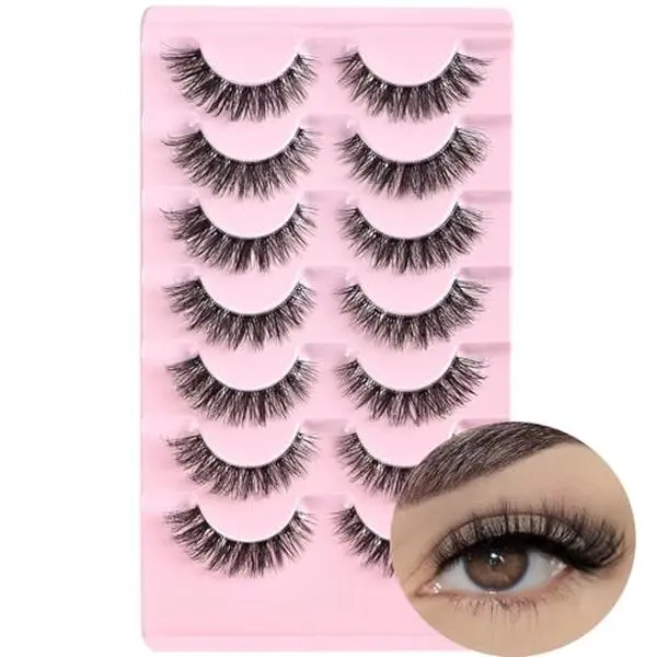 Cat Eye Lashes Natural Eyelashes Short Wispy Lash Strips Volume Cateye False Eyelash Medium Length Fake Lashes Natural Looking Hybrid Clusters Full Demi Wispies Strip Pestañas (A1 | 8-14MM)