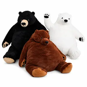 CHUBBYJOY 23"31"39" Large Sitting Jungle Bear Plush, Soft PP Cotton Filled Huggable Stuffed Bear Toy, Cute Bedroom Decor Cushion, Perfect Gift for Kids & Bear Fans