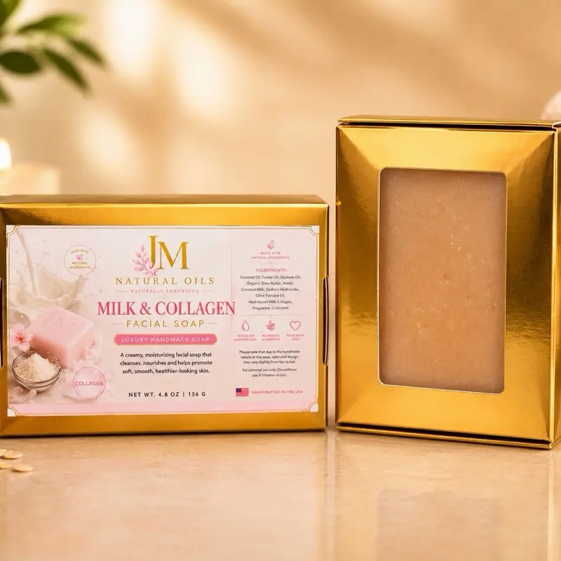 Natural collagen facial soap