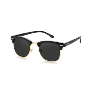Unisex Simple Style Clubmaster Sunglasses, Trendy Casual Round Frame Browline Glasses Sunglasses for Everyday Use, Fashion Cool Accessories for Ourdoor Activities