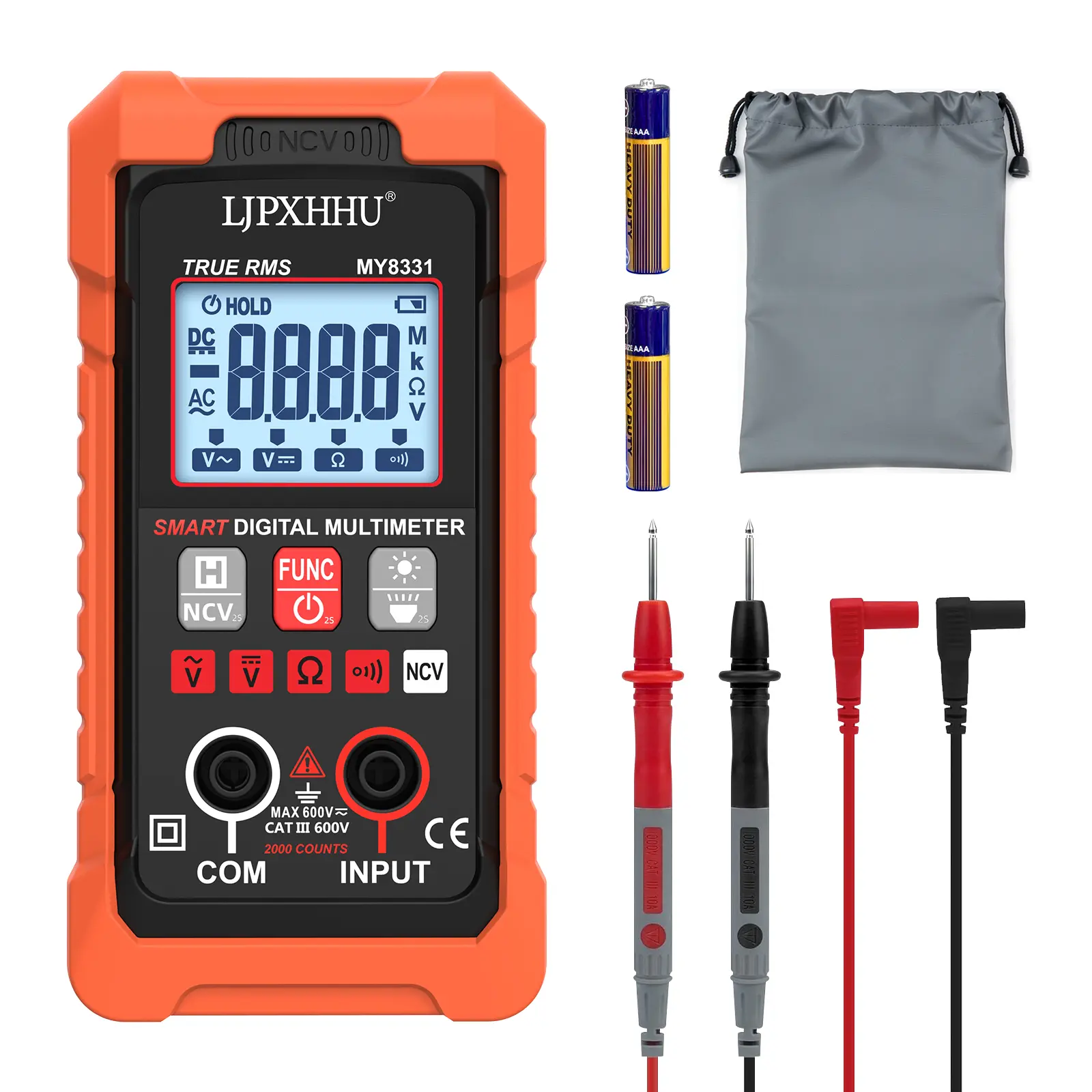 True RMS 4000-Count Digital Multimeter, NCV Voltage Detector, Electrical Tester,Backlit Display, TRMS Multimeter – Reliable Tool for Home, Auto & Electrical Repairs