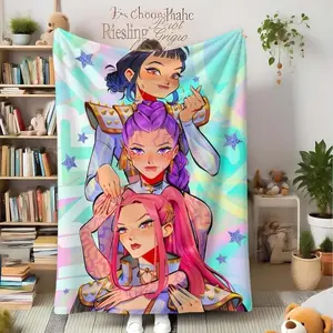 K-Pop Demon Hunter Warm Comfortable Nap Blanket, Perfect for Home Office Use, Ideal Bedroom Decor, Cozy and Soft Throw Blanket