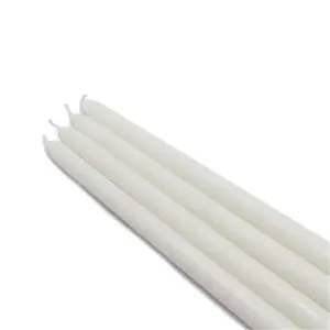 212 MAIN Unscented 12 in. Handpoured Taper Candles, White Decor Candle Bulk Pack for Room Decor - Jeco CEZ-065-12, 144 Pieces