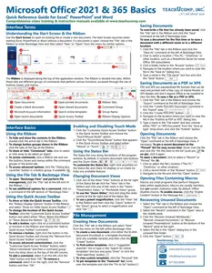 Microsoft Office 2021 and 365 Basics Quick Reference Guide