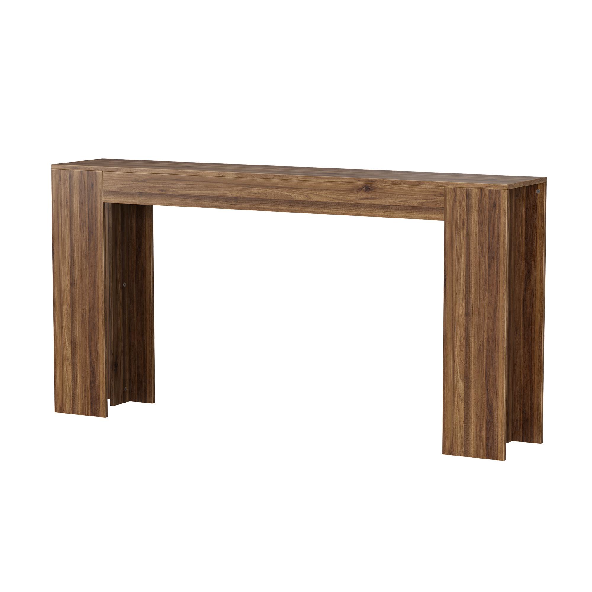 63 in Farmhouse Wood Console Table with Rectangular Tabletop, Narrow Long Indoor Furniture for Entryway Foyer, Easy Assembly Walnut Hall Table 63 in Farmhouse Wood Console Table with Rectangular Tabletop, Narrow Long Indoor Furniture for Entryway Foyer, Easy Assembly Walnut Hall Table