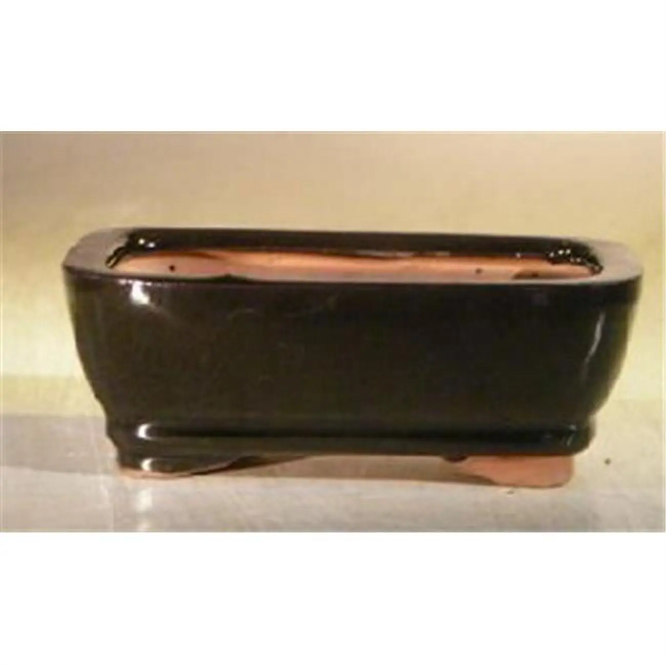 5 x 3.5 x 2 in. Ceramic Bonsai Pot, Black - Rectangle, Garden Planter, Modern Plant Pot, Ceramic Material