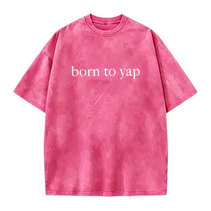 Women'S Casual Crew Neck T-Shirt with "Born to Yap" Lettering - 100% Polyester Knit Fabric, Regular Length, All-Season Comfort Fit