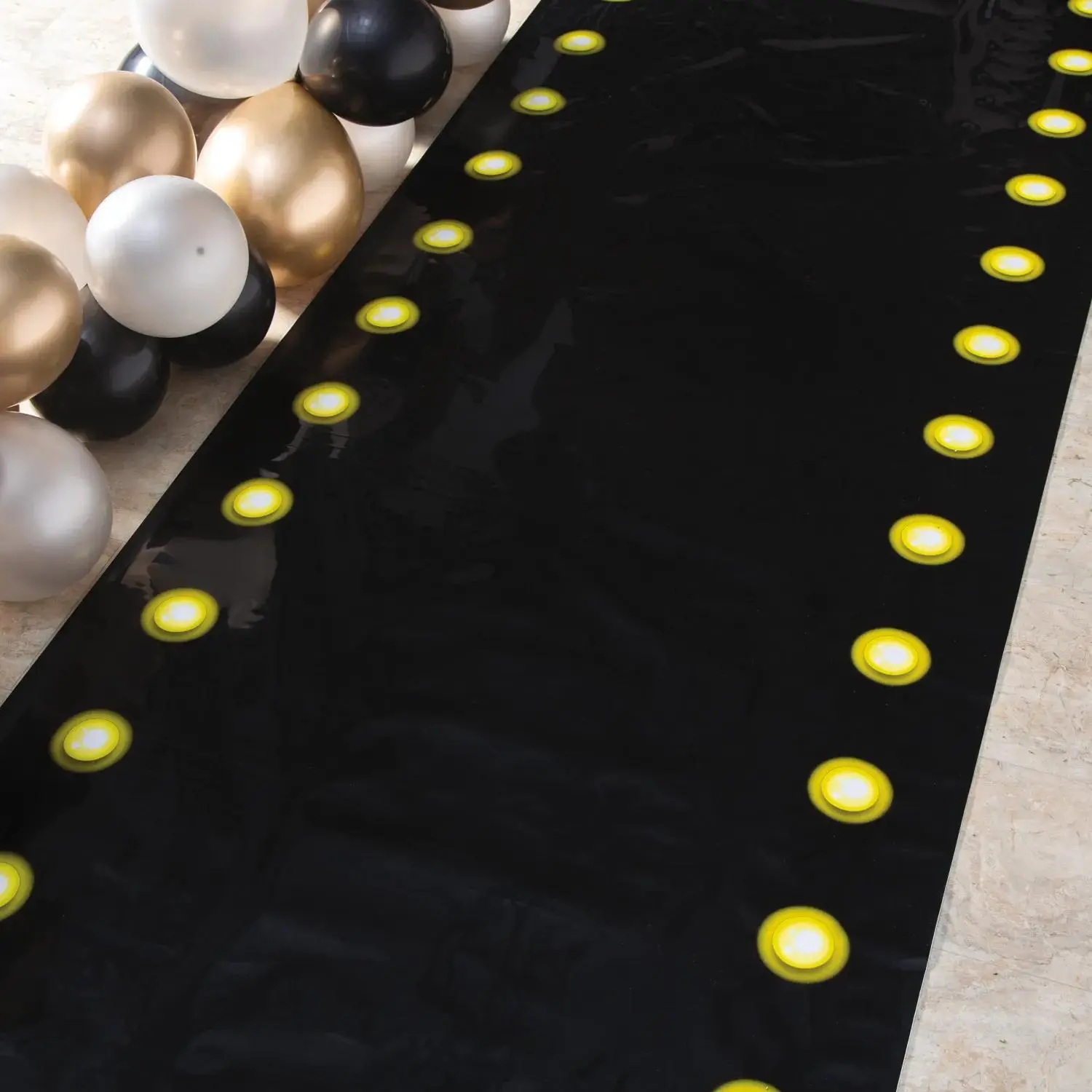 3 ft. x 100 ft. Black Marquee Lights Plastic Aisle Runner