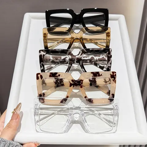5 Piece Large Frame Reading Glasses for Men and Women, Ideal for Students and Seniors, Everyday Casual Wear, Comfortable PC Lens Design, Reading Eyeglasses, Reading Eyewear